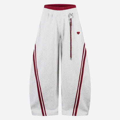 Striped Baggy Sweatpants & Hoodie