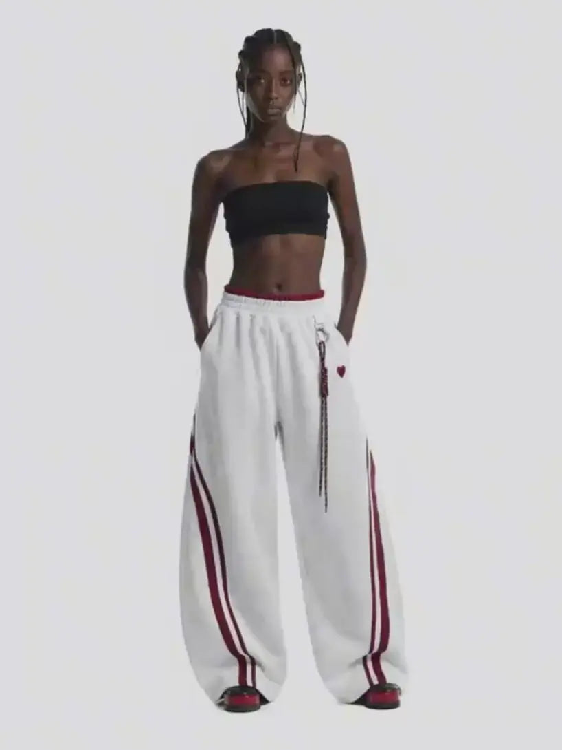 Striped Baggy Sweatpants & Hoodie