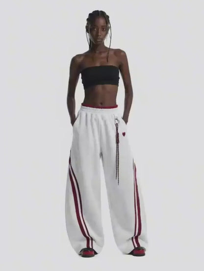 Striped Baggy Sweatpants & Hoodie